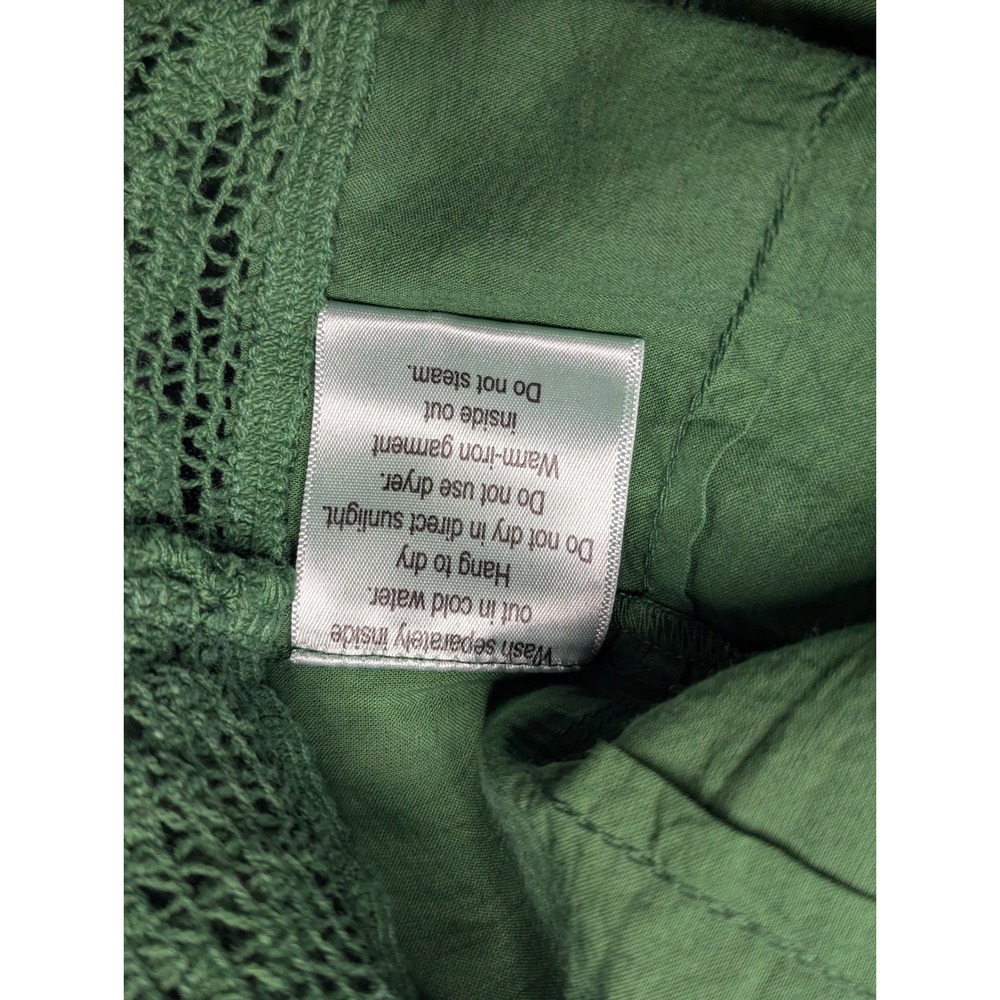 HolyClothing Green Cotton Lace Tiered Maxi Dress Smocked Waist Renaissance 2X - Picture 8 of 12